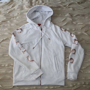 Guess white zip-up hoodie